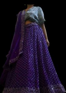 Purple Party Wear Lehenga With Dupatta Blouse