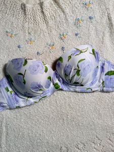 Strapless Floral Print Bra