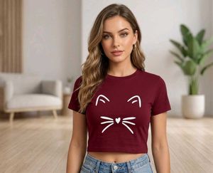 😺 Cute Cat Face Crop Top 😍