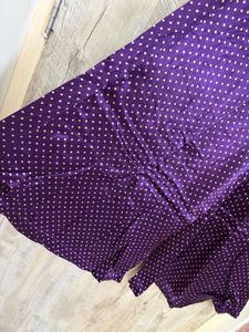 Vibrant Purple Bandhani Kurta Set with dupatta