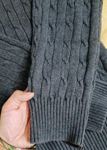 Grey Cable Knit Sweater