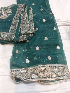 Stunning Green Embellished suit Set