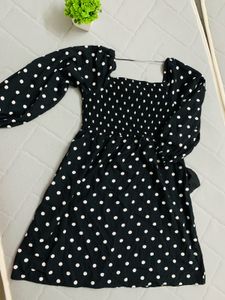 polka Print Dress-SIZE M