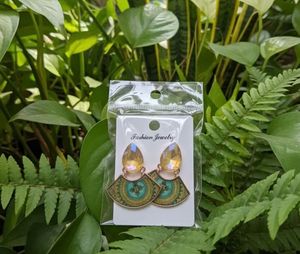Boho Fan Design Drop Earrings