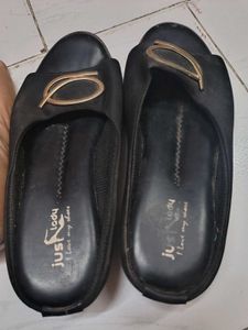 Stylish Black Slip-On Sandals