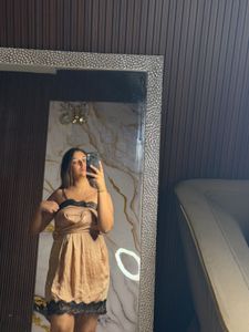Satin Lace Trim Slip Dress