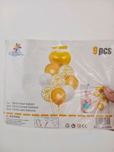 9Pcs Party Balloons Golden Latex Balloon