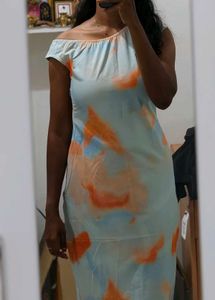 Trendy Abstract Print One-Shoulder Dress