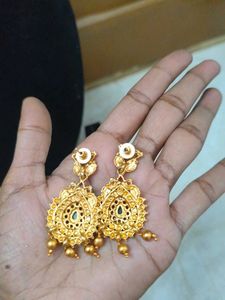 matt finish attigai necklace set with earrings