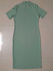 Olive Green Ribbed Midi Bodycon Dress 👗✨