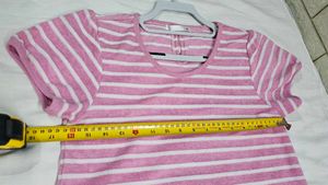 Pink Striped Casual Dress