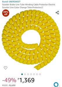 Yellow Spiral Cable Management Wrap