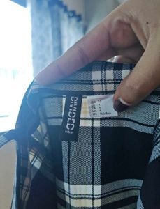 Black &amp; White Plaid Mini Dress