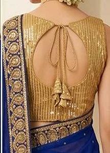 Sparkling Gold Sequin Saree Blouse