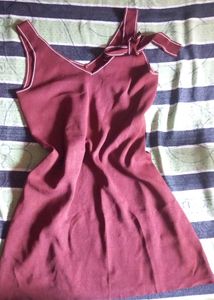 Brown Tie-Strap Dress