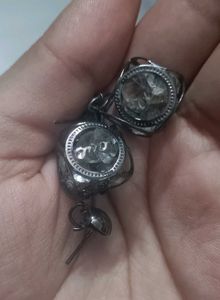 Unique oxidised black Love Earrings