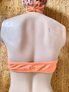 Coral Halter Neck Bikini Top