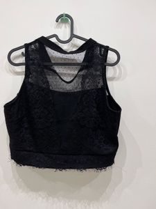 Chic Black Lace Crop Top - Nuon by Westside