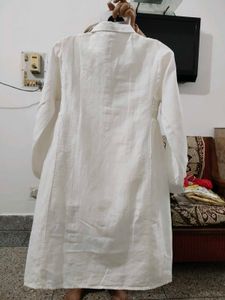 Ancestry Off-White Linen-Cotton kurta dress