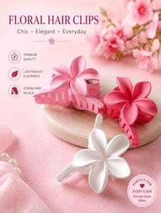 Chic Floral Hair Clips - Set of 3
