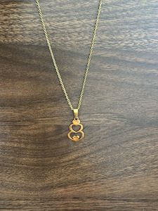 Delicate Gold Heart Necklace with chain bracelet c