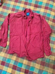 Men's Red Printed Casual Shirt