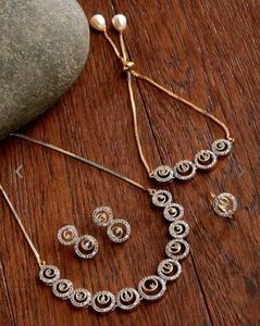 Elegant Gold &amp; Silver Plated Necklace Set