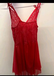 Red Lace Chemise Nightgown lingers