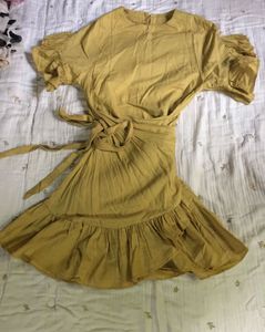 Mustard Yellow Ruffled Dress