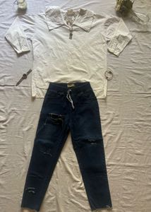 Distressed Dark Wash Jeans