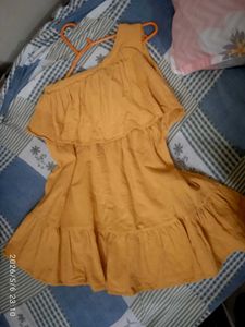Mustard Yellow Ruffle Dress