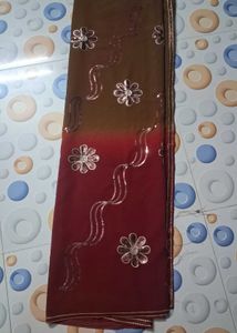 Elegant Brown &amp; maroon Saree