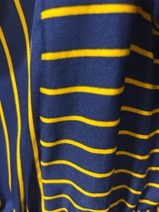 Navy &amp; Yellow Striped Maxi Dress