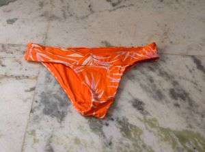 Bright Orange Tropical Bikini Bottom