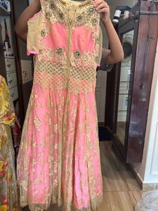Elegant Pink &amp; Gold Lehenga Choli