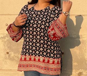Printed Kurta with Unique Sleeve Detail