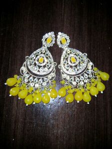 yellow jhumka earring