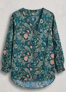 Vintage Floral Print Long Sleeve Top