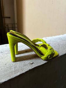 Lime Braided Heel Sandals