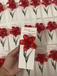 Red Flower Embellishments
