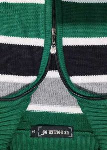 Striped Zip-Up Sweater