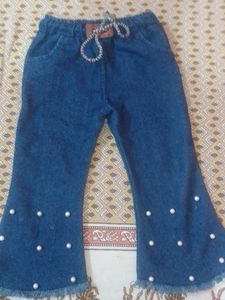 Light Weighted Pearls Jeans For 2-3 Year Old Girl