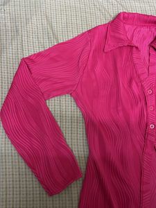 Hot Pink Textured Blouse