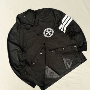 Black Jacket with White Stripes