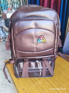 Premium Brown faux leather Travel Backpack | Multi