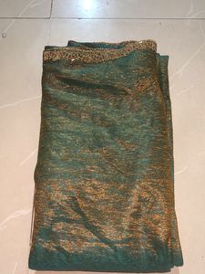 Jimmy choo Teal Saree with Gold Embellishments