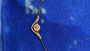 Gold Mangalsutra with CZ Stones