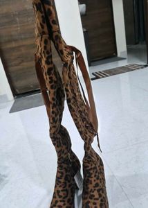 Leopard Print Knee-High Boots size 38