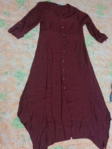 Maroon A Line Kurta For Women
