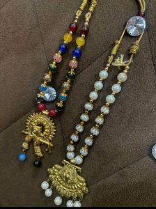 2 Beaded Necklaces with Pendants